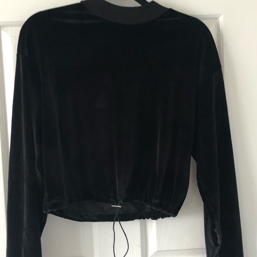 Topshop Black Suede sweatshirt